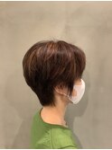 大人ショート×香草カラー