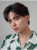 波巻き束感ショートツーブロックマッシュアップバングコンマヘア