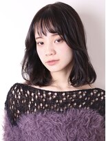 ヨファ ヘアー 芦屋店(YOFA hair)&nbsp;似合わせカット前髪パーマ黒髪セミディ1102