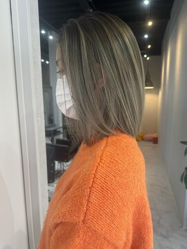 アフター(after) 10代.20代.30代バレイヤージュ/ボブ/オリーブベージュ