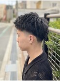 フェード/ツーブロック/アップバンク/黒髪/メンズ