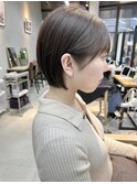 透明感カラー 似合わせカットボブ ケアブリーチ インナーカラー