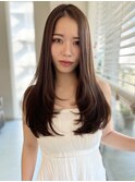 美髪ストレートヘア/縮毛矯正/センターパート/髪質改善