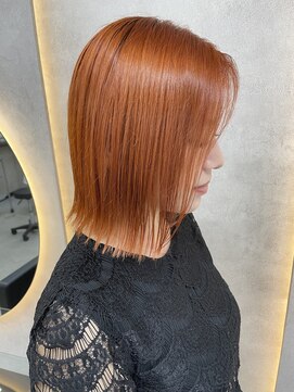 ルノン シェリー(LUNON cheliy) ハイライトカラーくびれヘアアプリコットオレンジ