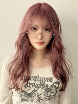 アルコイリスバイドールヘアー(ARCOIRIS by Dollhair)&nbsp;都島/チェリーピンク/ブリーチなしWカラー/韓国/ぱっつん前髪