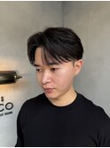 韓国風センターパート刈り上げマッシュナチュラルスタイル