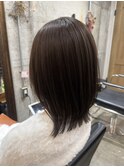 ツヤ髪スタイルブルージュマッシュウルフイヤリングカラー