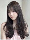 ワンカールレイヤー/シースルーバンク/アッシュブラウン/透明感