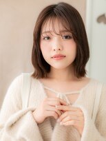 カバーヘア ブリス 志木南口駅前店(COVER HAIR bliss)&nbsp;外ハネミディアム/チョコレートブラウン/シースルーバング/20代e