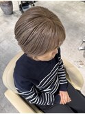 白髪ぼかしショートボブ髪質改善カラーヘッドスパ40代