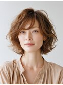 クラゲヘアー/小顔/ココアベージュ/オリーブグレー/川西
