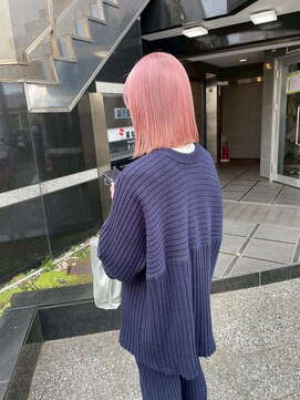  fit stand 千葉/ショートボブ/カット/パーマ/ダブルカラー/トリートメント/縮毛矯正 イメチェン/ピンクベージュ/アンブレラカラー[千葉]