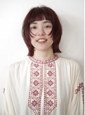 ボブ　レイヤー　眉上前髪　オン眉　ぱっつん前髪