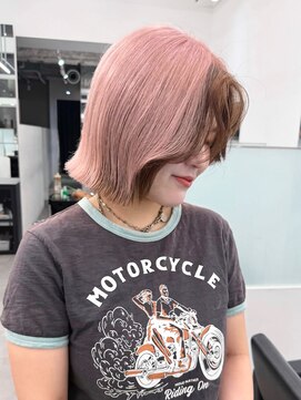 ニトバイアンキシム(nit by ahnkism) 韓国ヘアボブベージュブリーチダブルカラー堀江