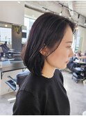 レイヤーボブ　ダークグレージュカラー