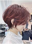 30代40代50代ショート似合わせ白髪ぼかし前髪あり髪型