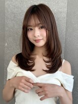 シーシンジュク 新宿南口(Sea shinjuku)&nbsp;ココアベージュ×レイヤー[小顔/黒髪/オリーブグレー]