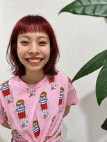 ラニ(Lani) ☆レディース×ワインレッドオン眉レイヤーボブ☆