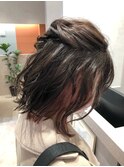 インナカラーのチラ見せ〇ハーフアップアレンジ