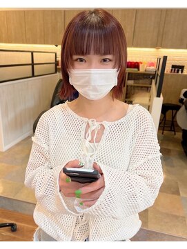 アンカーデイズ(Anchor Days) 顔まわりカット/ボブ/ベビーピンク/ぱっつん前髪