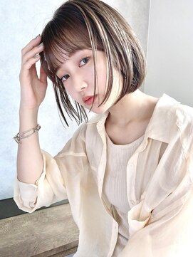 ディッセンバー 神宮前(December) 小顔ボブミニボブ内巻きボブグレージュカラー20代渋谷原宿神宮前