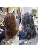 白髪ぼかし　セミディ　シアーカラー　【藤沢　藤沢駅】