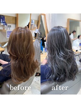 ミラバイケンジ 藤沢(Mira by KENJE) 白髪ぼかし セミディ シアーカラー 【藤沢 藤沢駅】