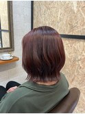 ブリーチ無しワインレッド