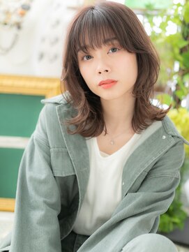 カバーヘアアンドスパ ブリス 浦和(COVER HAIR&SPA bliss) 大人かわいい顔周りレイヤー外ハネミディc5浦和20代30代40代
