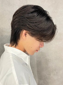 エルマーク 梅田(L-MARK) センターパートニュアンスパーマ韓国カルマパーマコンマヘア