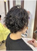 パーマボブ#ショートボブ#クルクルパーマ#津田沼#ツーブロック