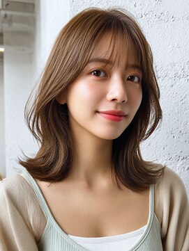 アビリタ(abilita) 韓国風 ミディアムレイヤー 顔周り 小顔カット 透明感 10代20代
