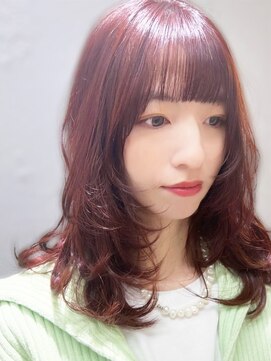 アース 相模大野店(EARTH) 秋の韓国風ウルフ◎小顔ハッシュカット×深みボルドー