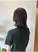 ピンクブラウン×ボブ
