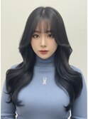 暗髪艶カラー×韓国レイヤーカット