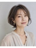 白髪ぼかし脱白髪染め似合わせショートボブ40代50代60代♪
