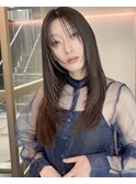 ひし形レイヤーボブハッシュ/顔周り/オリーブベージュ/渋谷