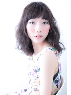 ブルーフェーセス 表参道(blue faces) 『bluefaces』大人かわいいふわふわミディ アッシュグレイ