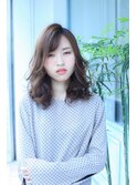 オリーブ系カラー セミロング
