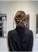 結婚式シニヨンヘアセット