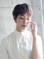 エムクランメイクス 原宿 表参道(m.clan MAKE'S)&nbsp;大人かわいいマッシュショートセンターパートフェザーバングボブ