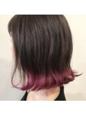 裾カラー×レッドピンク×外ハネボブ