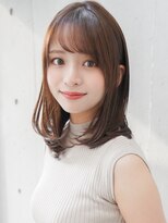 リヤン 表参道(lyann)&nbsp;ショコラベージュ ボブルフ  ベビーバング カール くびれヘア