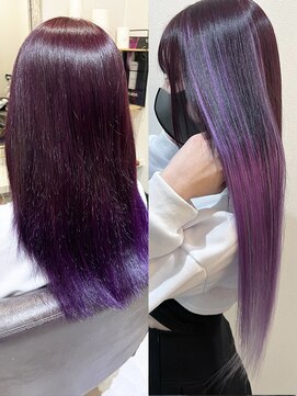 ララ モアナ(LaLa Moana) 【Before→After】エクステ/グラデーション/パープル/ストレート