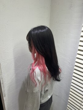 アジールヘア 池袋東口店(agir hair) 20代30代40代ストレートインナーカラーピンクアッシュ美肌池袋