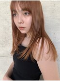 レイヤーカット/オレンジブラウン