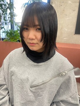 キャラハーフ 池袋東口店(KYARA HALF) 顔まわりカット/レイヤーボブ/暗髪/ダークトーン/南池袋a