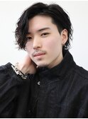 耳掛けツイスパミディアムセンターパート