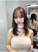 レイヤーカット/顔周り/小顔/韓国風/コテ巻き/くびれ/透明感