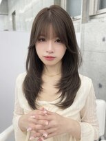 エヌアイ オモテサンドウ(ni omotesando) 韓国ざくざくレイヤーカット/顔周りヘア/オリーブベージュ上野